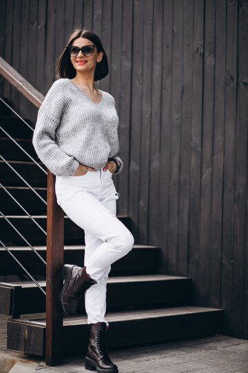 flare jeans with sweater