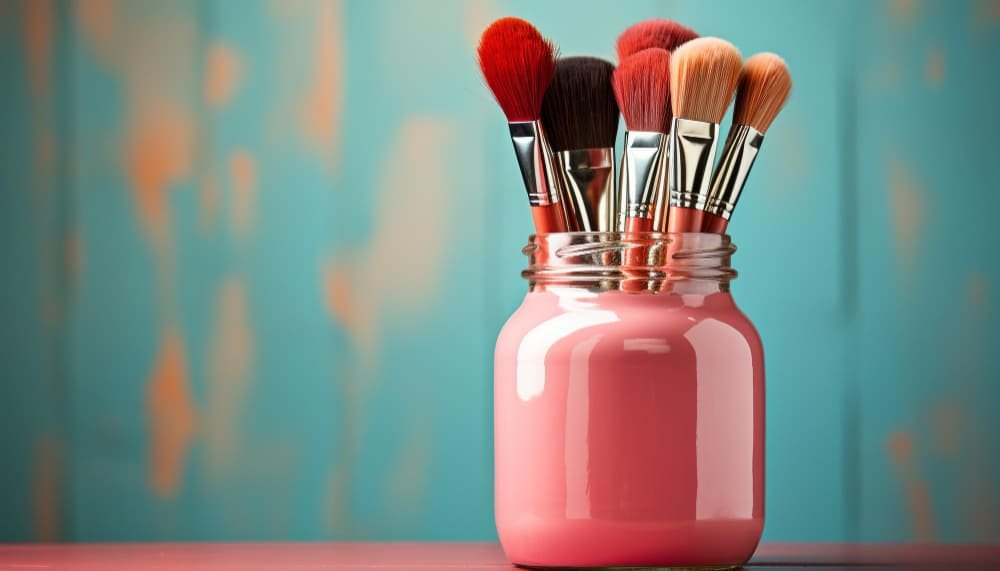 Mason Jar Makeup Brush Holder