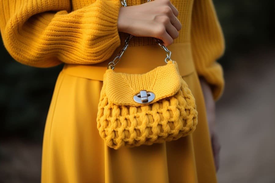 Neutral-toned, knitted bags