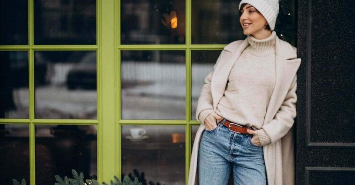 Wear Straight Jeans in Winter