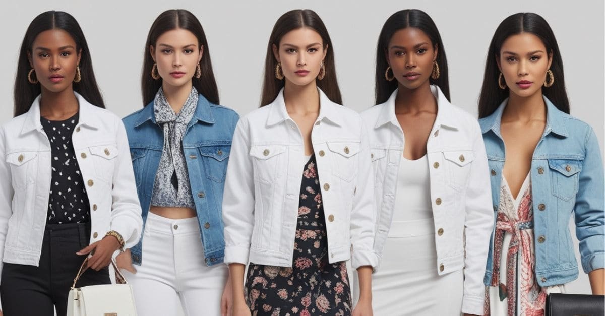 White Denim Jacket Outfit Ideas