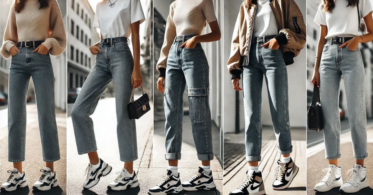 Straight-Leg Jeans and Sneakers: Outfit Ideas