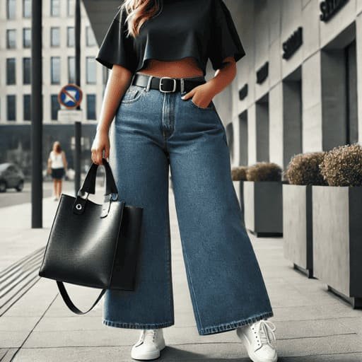 Casual Day Outfit with WIde-leg Jeans
