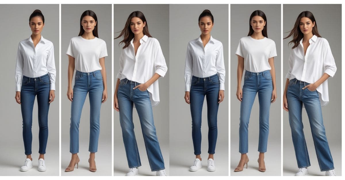 Combination of White Shirts with Jeans