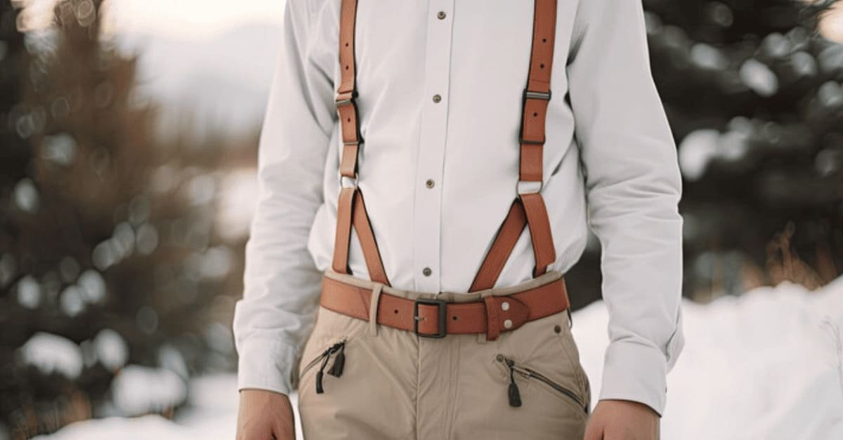Leather Suspenders with Jeans