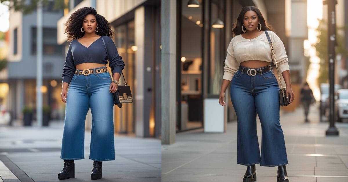 Plus-Size Fashion The Best Ways to Style Wide-Leg Jeans
