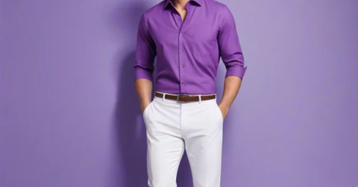 Purple Shirt With White Pants