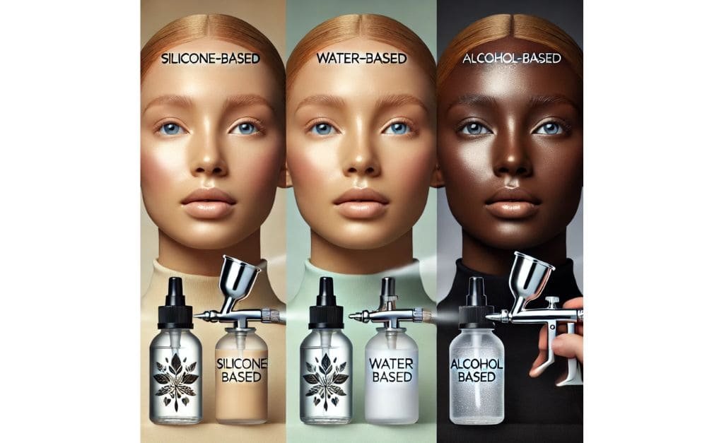 Silicone, Water, and Alcohol-Based Airbrush Makeup